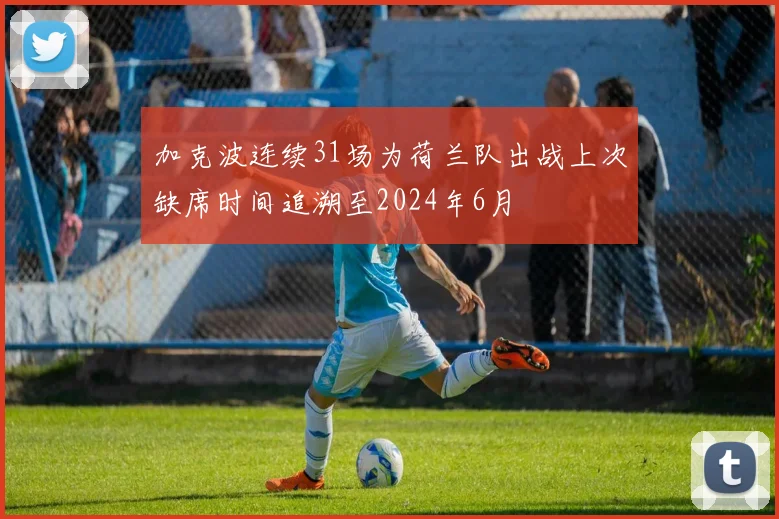 加克波连续31场为荷兰队出战上次缺席时间追溯至2024年6月